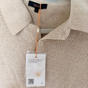 Quince Light Beige Textured Polo
